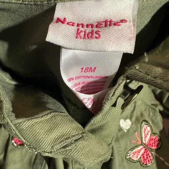 Nannette Kids Green Jacket with Butterfly Embroidery - Bin 10 - Picture 2 of 2